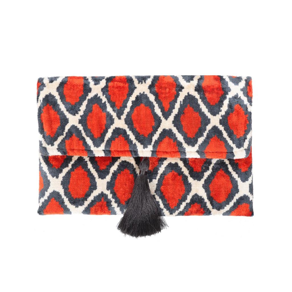 Luxury Butterfly Ikat clutch